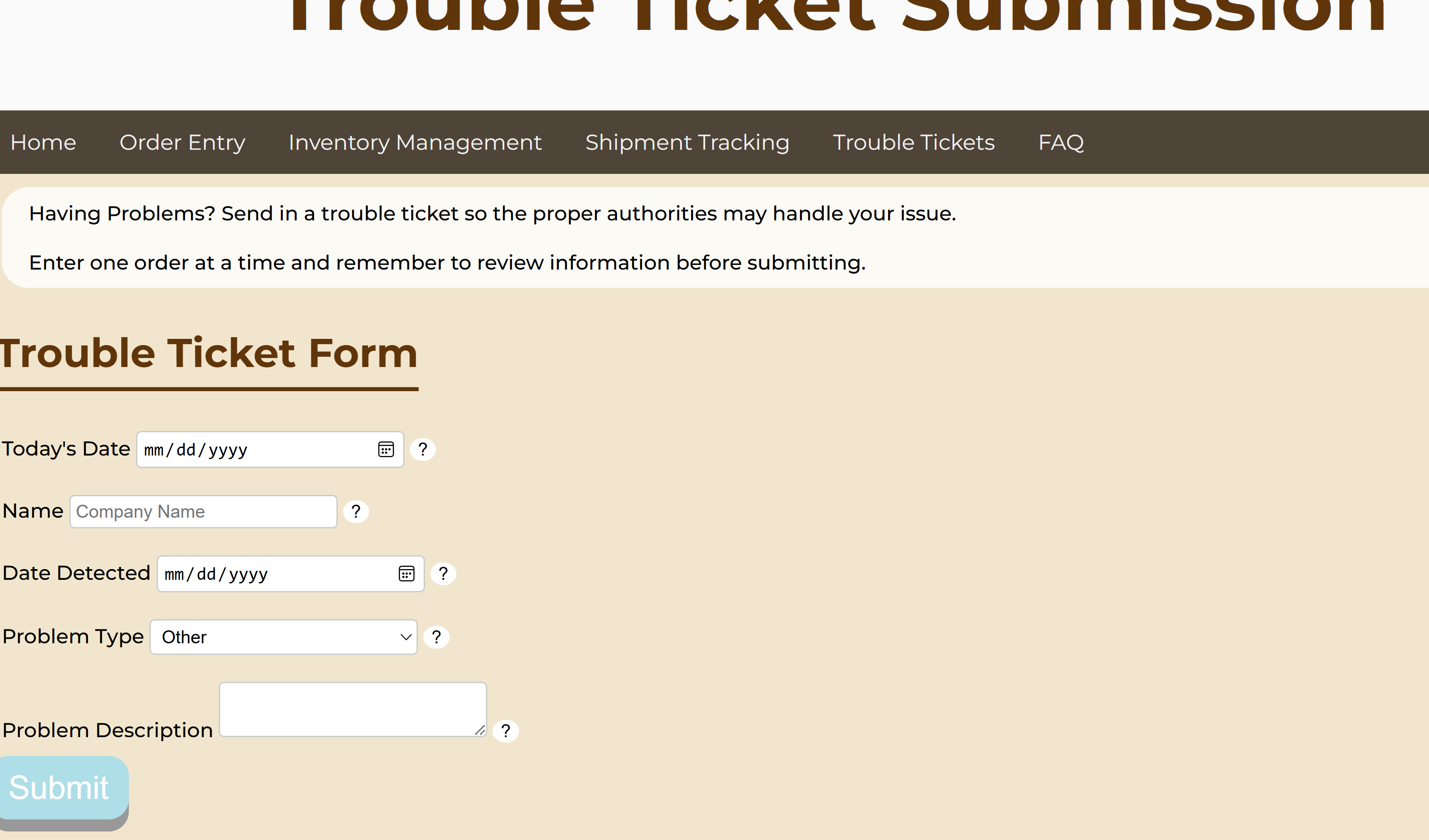 trouble